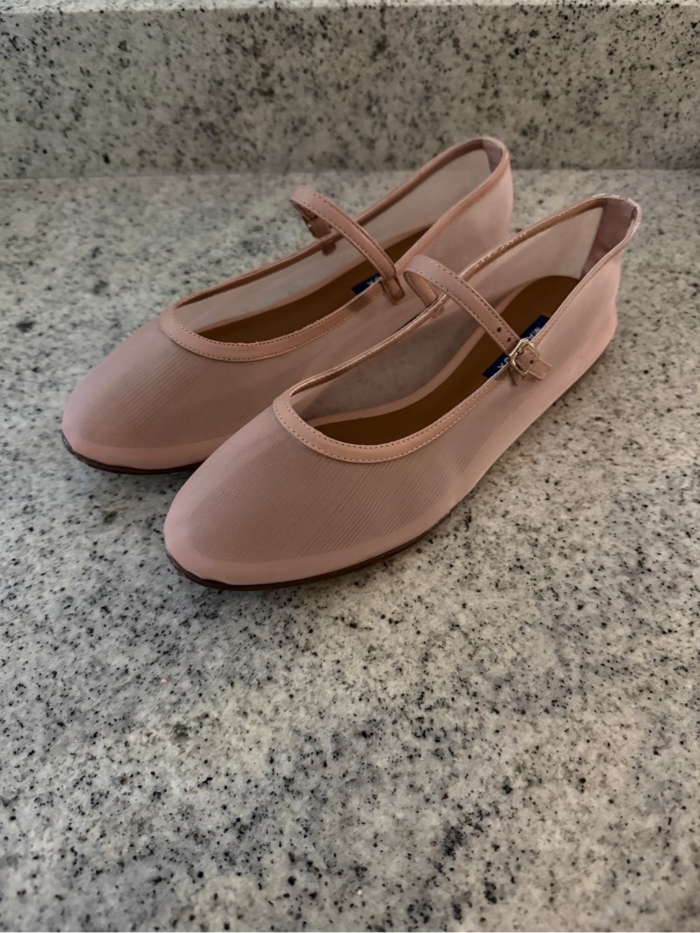 Margaux Demi-Jane Flats in Rose Mesh, Size 39 WIDE